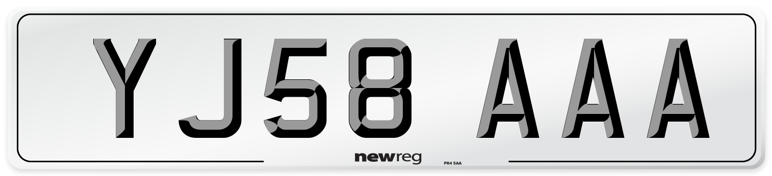 YJ58 AAA Number Plate from New Reg